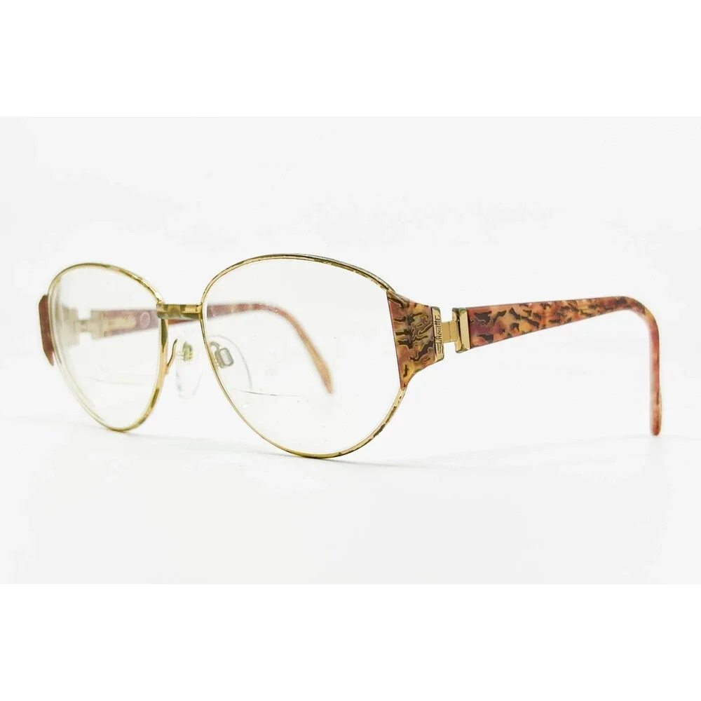 Silhouette Eyeglasses Womens Gold Tortoise M6156 730 V6051 52-15 130